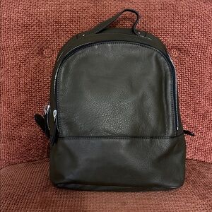 Olive green leather Margot backpack